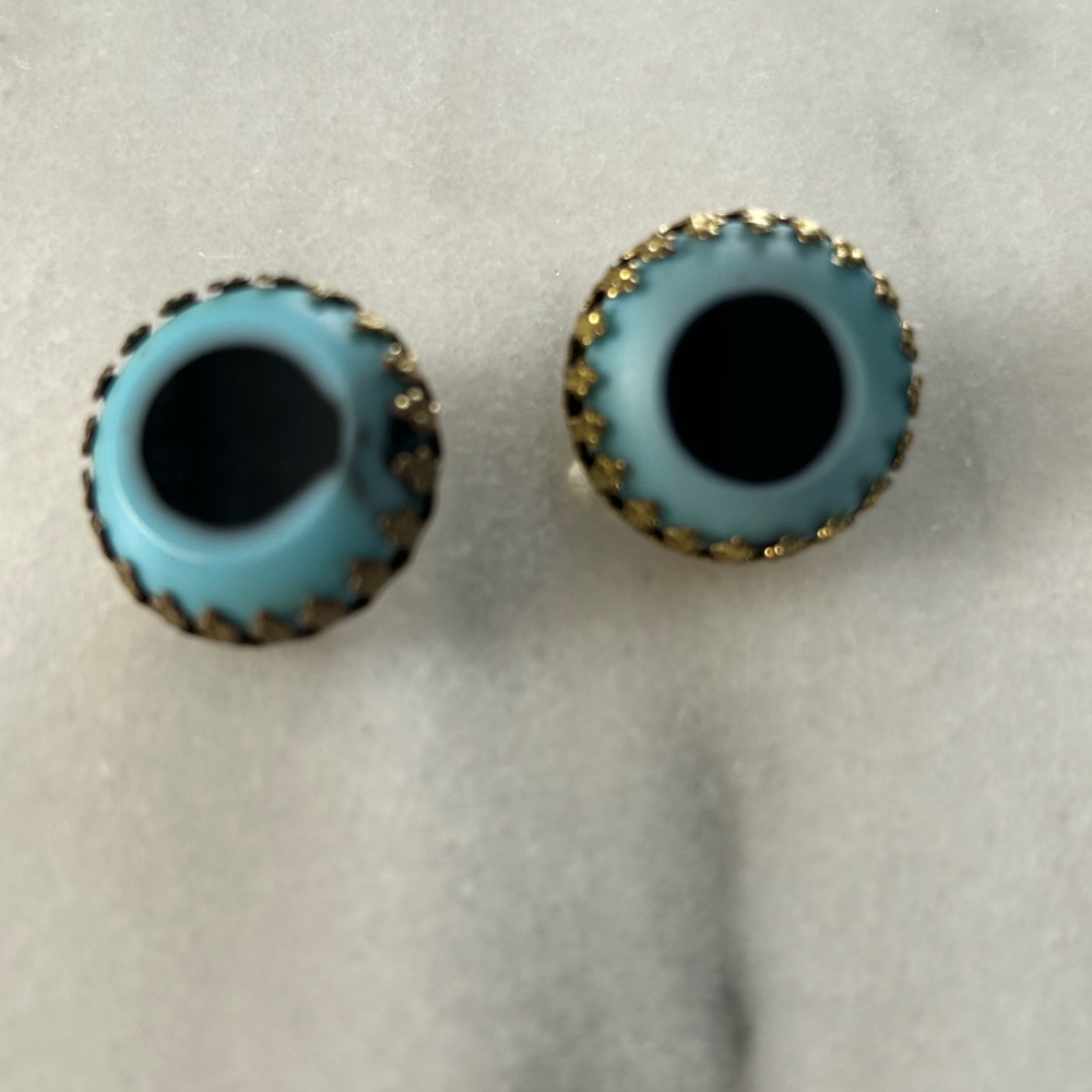 Vintage gold tone clip on earrings - marked Japan